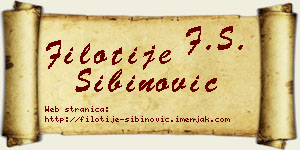 Filotije Sibinović vizit kartica